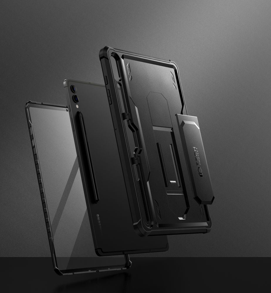 COUVERTURE / ÉTUI POUR SAMSUNG GALAXY TAB S9+ PLUS 12.4 X810 / X816B TECH-PROTECT KEVLAR PRO NOIR