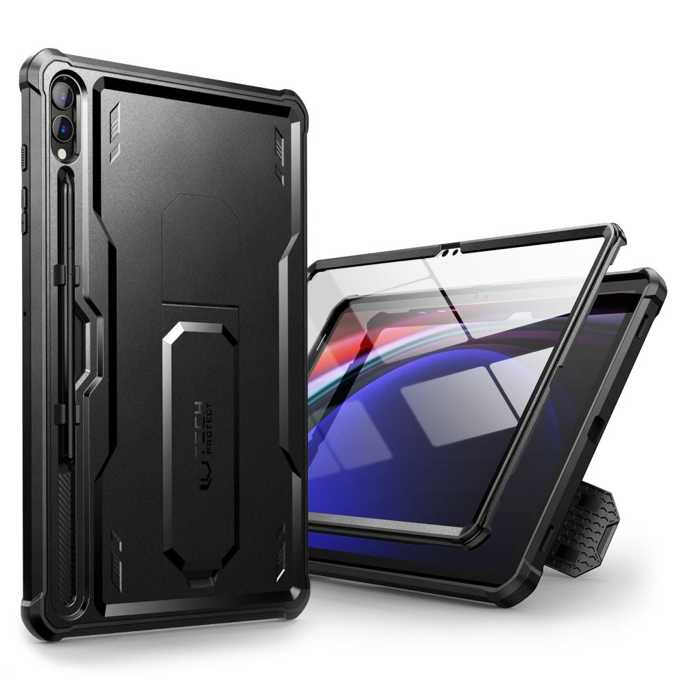 COUVERTURE / ÉTUI POUR SAMSUNG GALAXY TAB S9+ PLUS 12.4 X810 / X816B TECH-PROTECT KEVLAR PRO NOIR