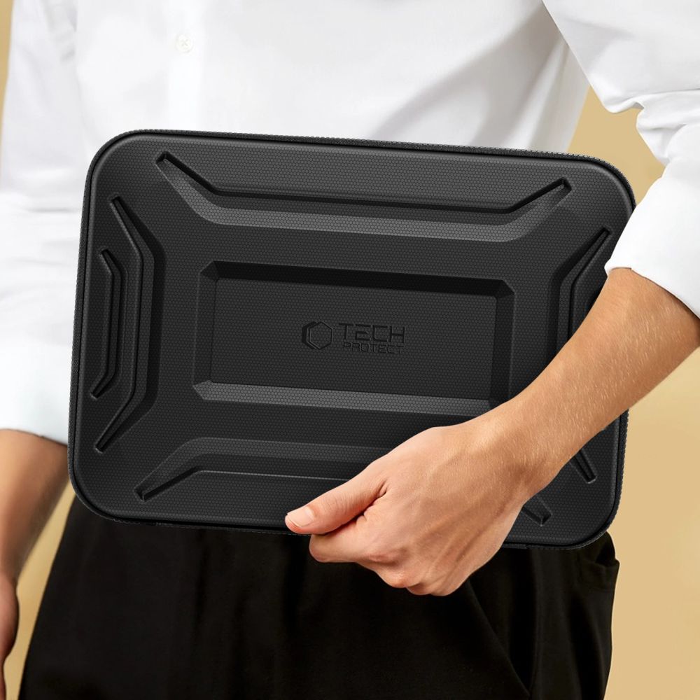 COQUE RÉSISTANTE TECH-PROTECT KEVLAR POUR ORDINATEUR PORTABLE 13-14 NOIR