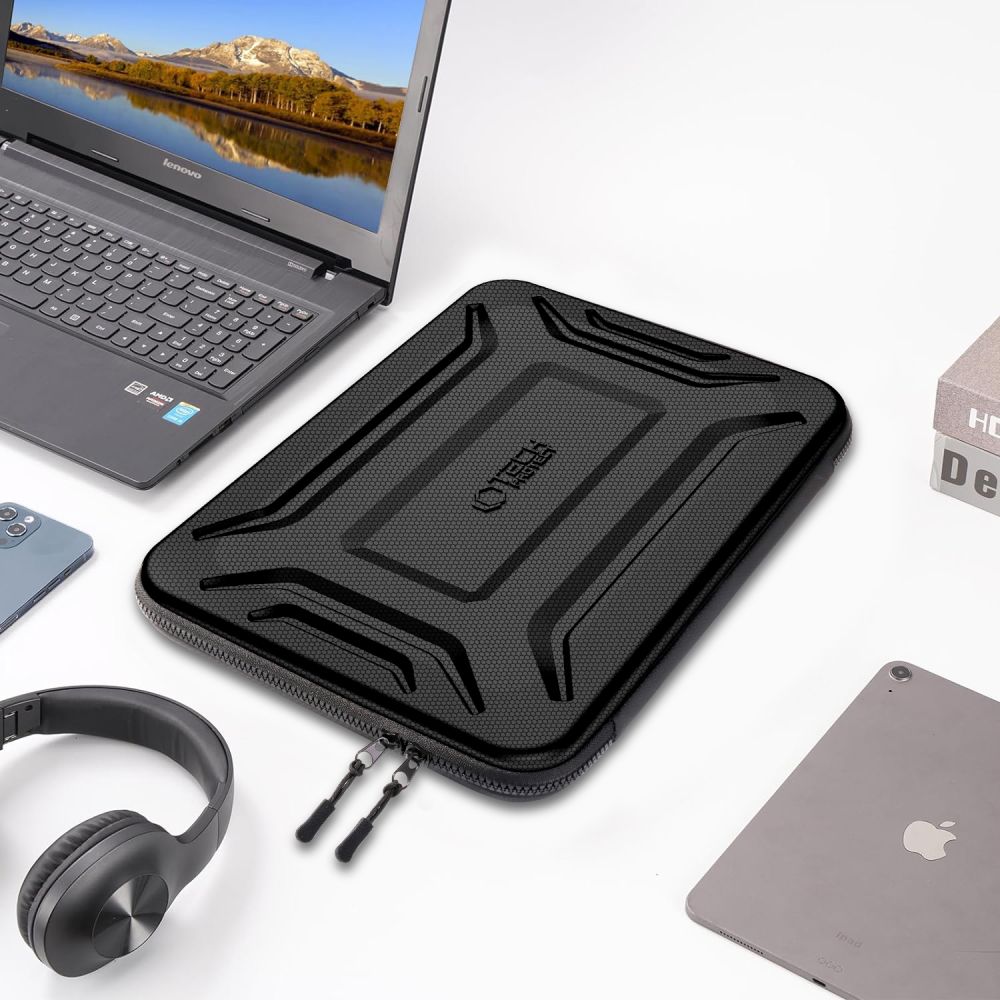 COQUE RÉSISTANTE TECH-PROTECT KEVLAR POUR ORDINATEUR PORTABLE 13-14 NOIR