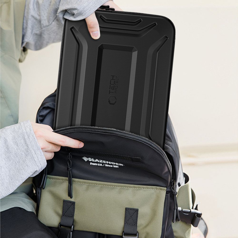 COQUE RÉSISTANTE TECH-PROTECT KEVLAR POUR ORDINATEUR PORTABLE 13-14 NOIR
