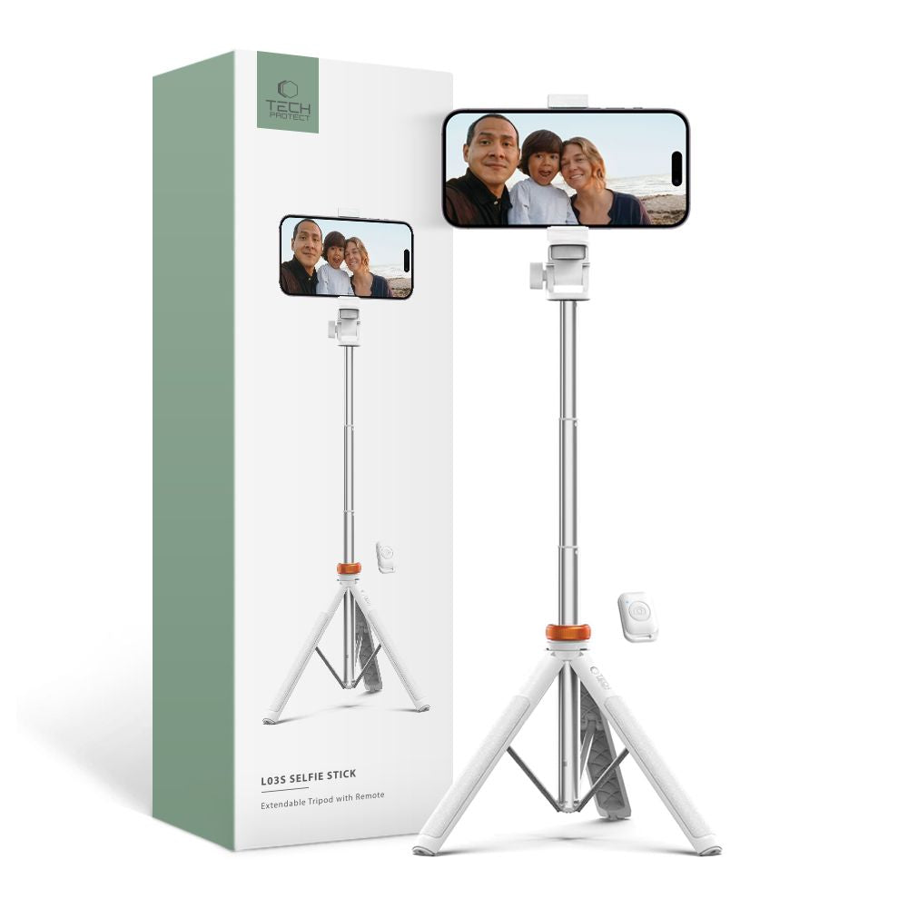 BÂTON SELFIE TECH-PROTECT L03S TRÉPIED SELFIE BLUETOOTH BLANC