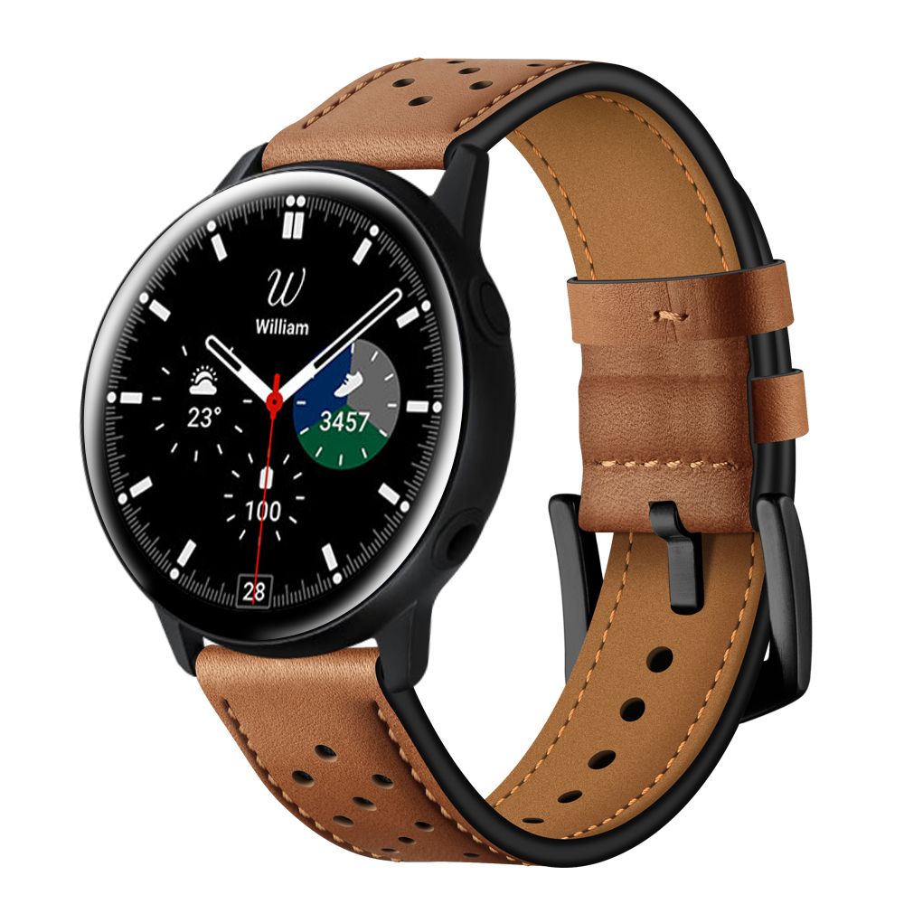 BRACELET HEYBAND EN CUIR POUR SAMSUNG GALAXY WATCH 4 / 5 / 5 PRO / 6 / 7 / FE MARRON