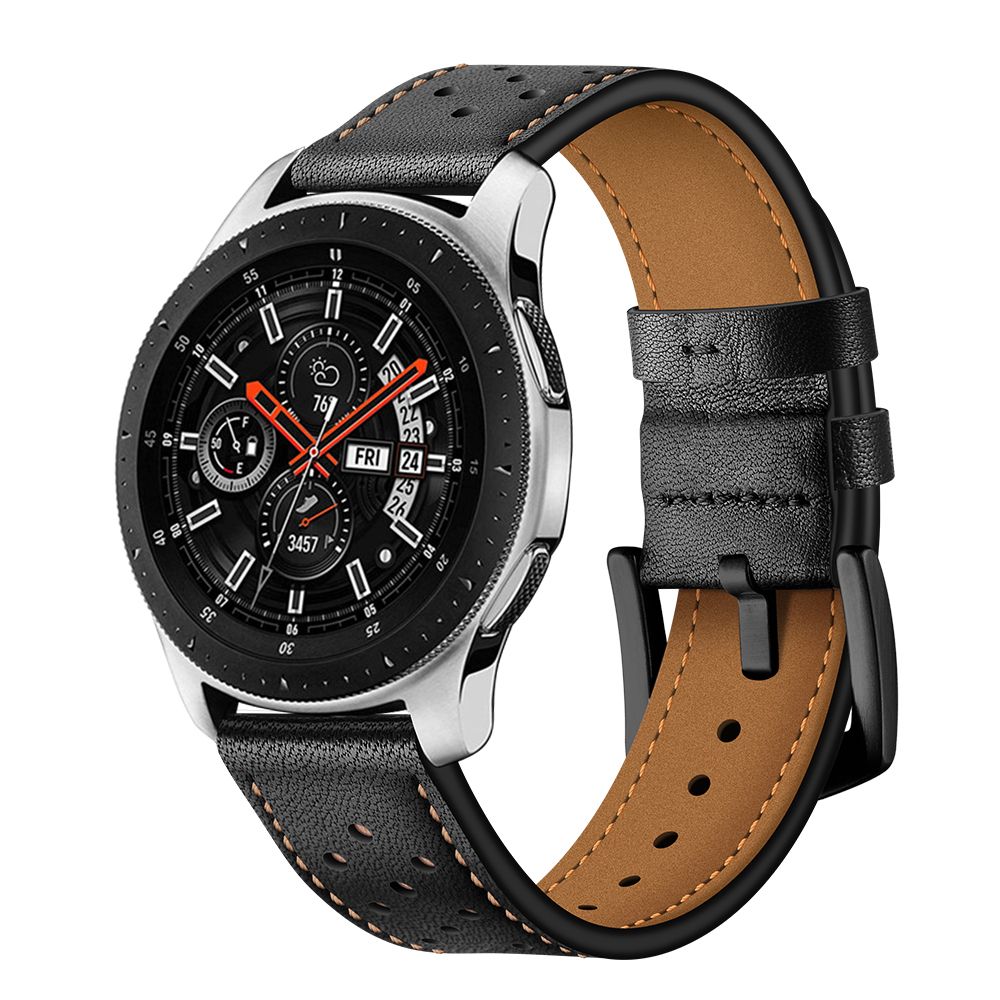 BRACELET HEYBAND EN CUIR POUR SAMSUNG GALAXY WATCH 46MM NOIR