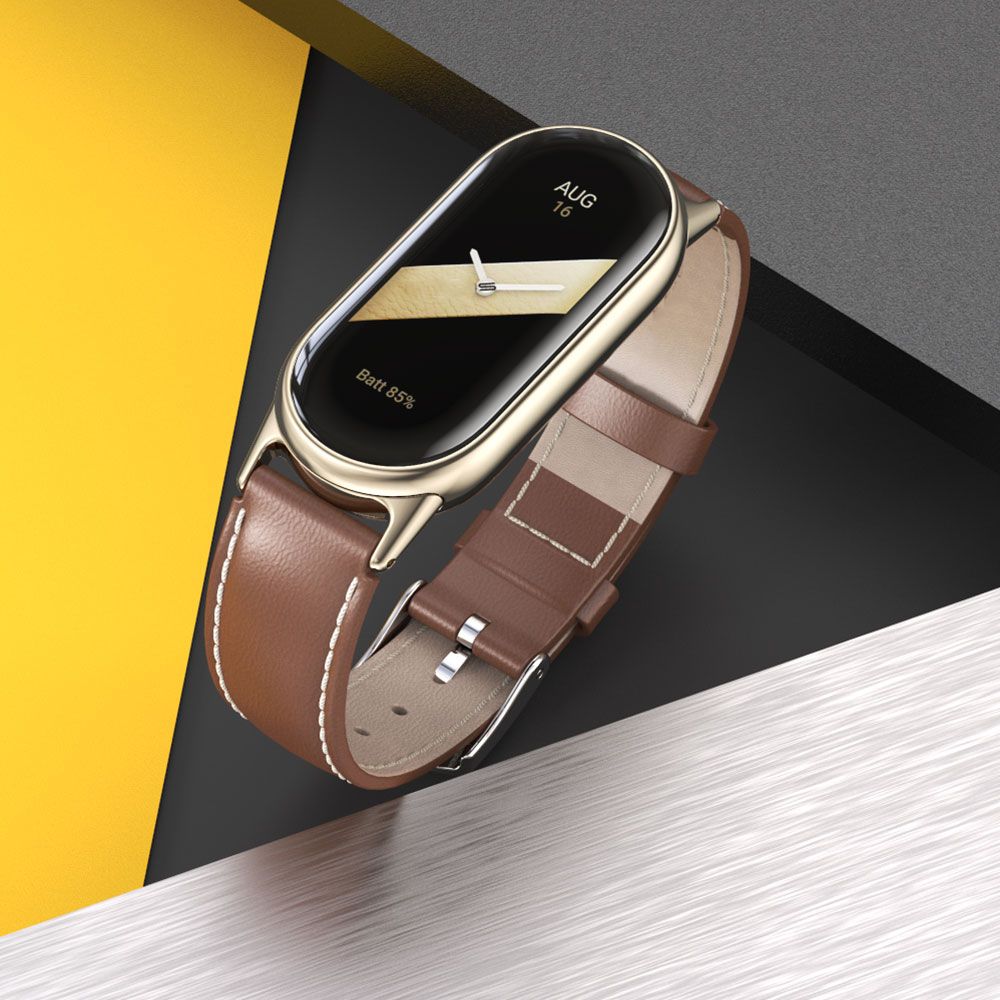 BRACELET EN CUIR POUR XIAOMI MI BAND 8 / 9 / NFC HEYBAND LEATHERFIT NOIR