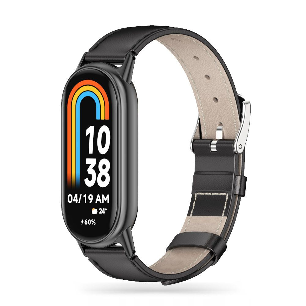 BRACELET EN CUIR POUR XIAOMI MI BAND 8 / 9 / NFC HEYBAND LEATHERFIT NOIR