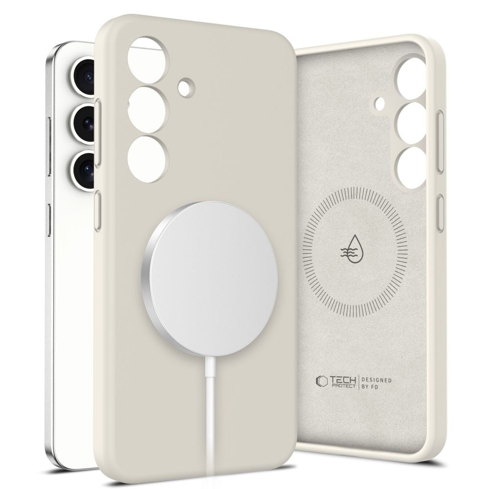 COUVERTURE TECH-PROTECT LIQUID SILICONE MAGSAFE GALAXY S25 COSMIC LATTE