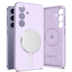 COUVERTURE TECH-PROTECT LIQUID SILICONE MAGSAFE GALAXY S25 MAUVE