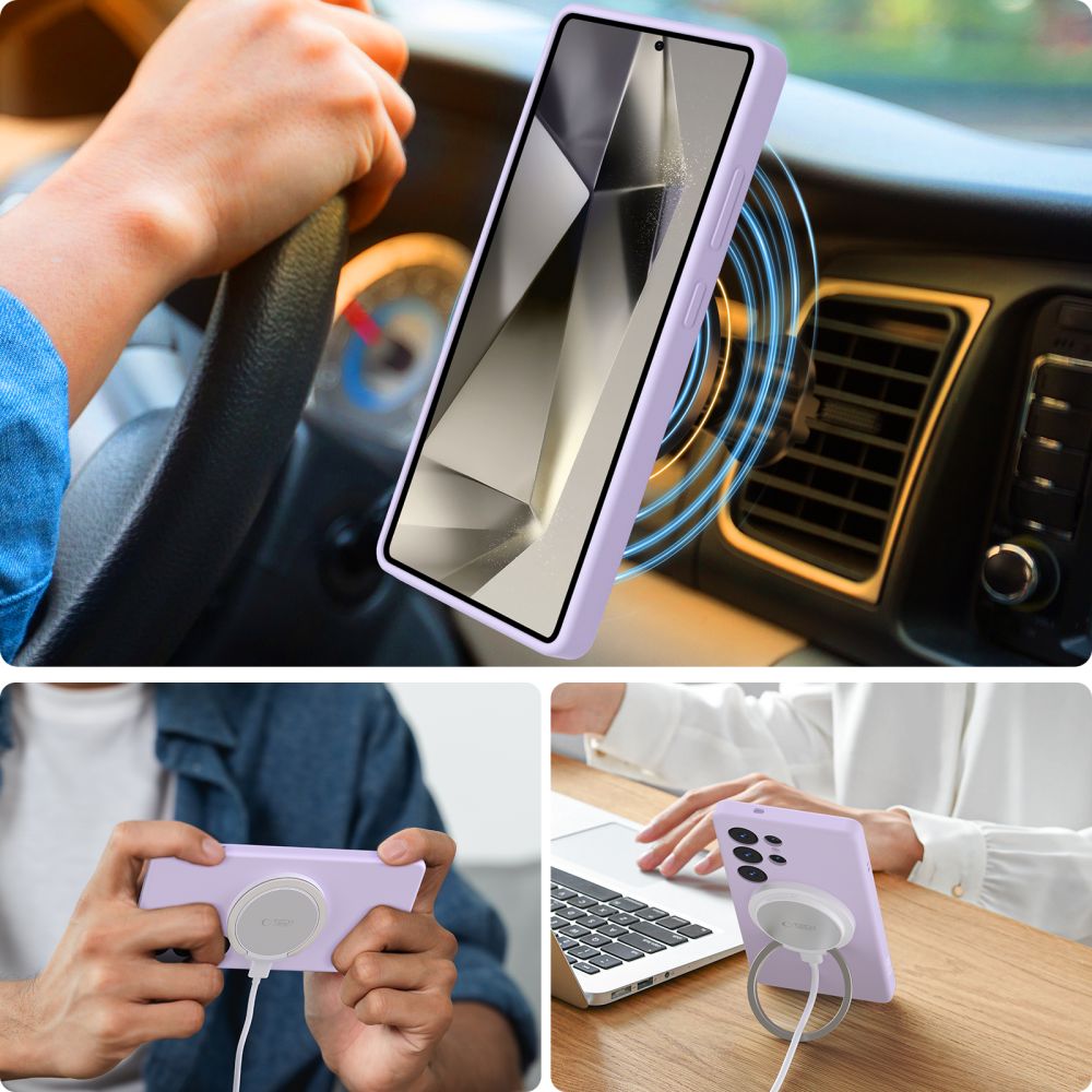 COUVERTURE TECH-PROTECT LIQUID SILICONE MAGSAFE GALAXY S25 ULTRA MAUVE