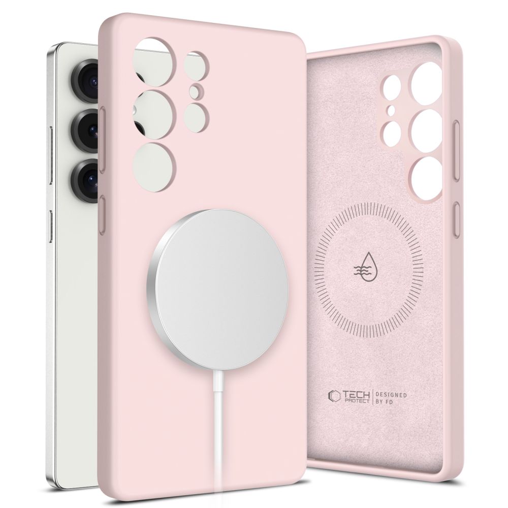 COUVERTURE TECH-PROTECT LIQUID SILICONE MAGSAFE GALAXY S25 ULTRA PERLE PINK