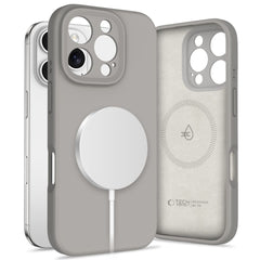 COUVERTURE TECH-PROTECT LIQUID SILICONE MAGSAFE IPHONE 16 PRO GRIS PIERRE