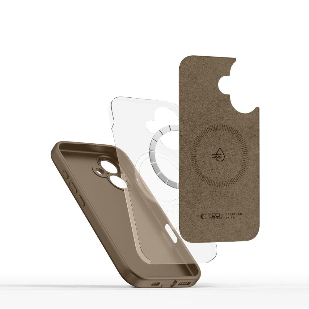 COQUE TECH-PROTECT LIQUID SILICONE MAGSAFE IPHONE 16E MARRON CHOCOLAT