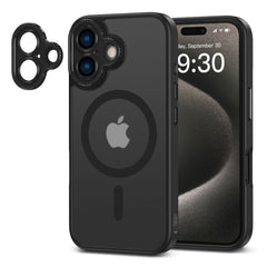 COQUE POUR IPHONE 16 TECH-PROTECT MAGCAM MAGSAFEMATTE NOIRE