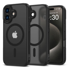 COQUE POUR IPHONE 16 TECH-PROTECT MAGCAM MAGSAFEMATTE NOIRE