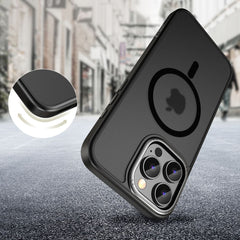 COQUE POUR IPHONE 16 PRO MAX TECH-PROTECT MAGEDGE MAGSAFE NOIR MAT/ACIER GRISE