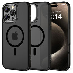 COQUE POUR IPHONE 16 PRO MAX TECH-PROTECT MAGEDGE MAGSAFE NOIR MAT/ACIER GRISE