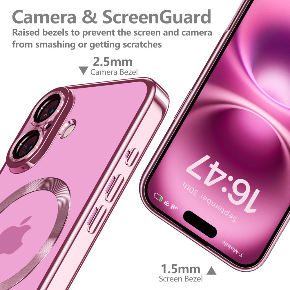 COUVERTURE TECH-PROTECT MAGFLEX MAGSAFE IPHONE 16 ROSE BRILLANT