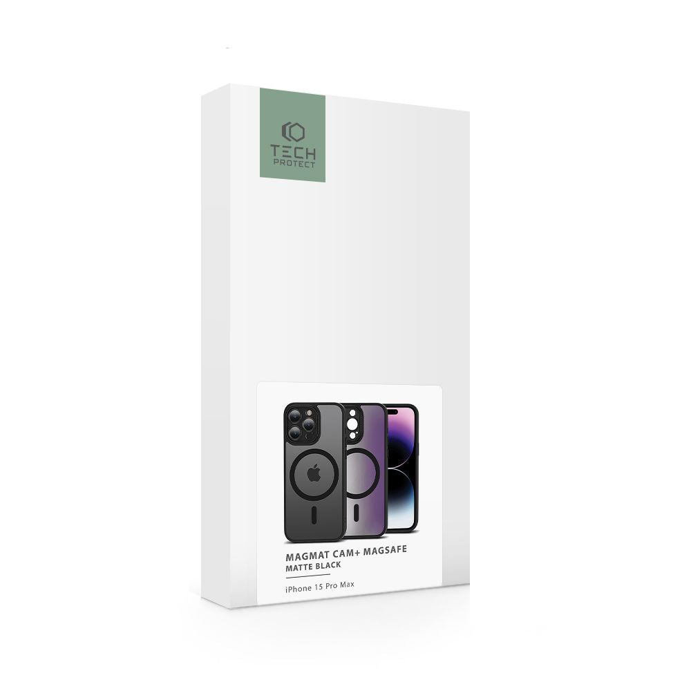 COUVERTURE TECH-PROTECT MAGMAT CAM+ MAGSAFE IPHONE 15 PRO MAX NOIR MAT