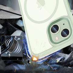 COUVERTURE TECH-PROTECT MAGMAT MAGSAFE IPHONE 15 VERT/TRANSPARENT