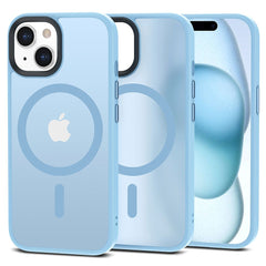 COUVERTURE TECH-PROTECT MAGMAT MAGSAFE IPHONE 15 BLEU CIEL MAT