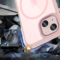 COUVERTURE TECH-PROTECT MAGMAT MAGSAFE IPHONE 15 ROSE/TRANSPARENT