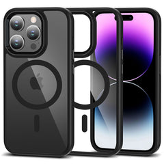 COQUE POUR IPHONE 15 PRO MAX MAGSAFE HEYCASE MAGMAT NOIR/TRANSPARENT