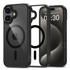 COQUE POUR IPHONE 16 TECH-PROTECT MAGMAT MAGSAFE NOIR/TRANSPARENT