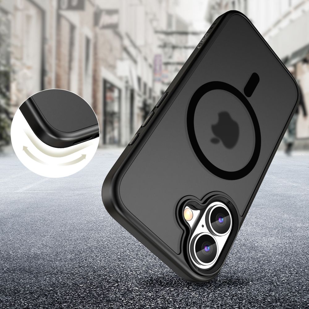 COQUE POUR IPHONE 16 TECH-PROTECT MAGMAT MAGSAFE NOIR MAT