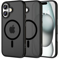 COQUE POUR IPHONE 16 TECH-PROTECT MAGMAT MAGSAFE NOIR MAT