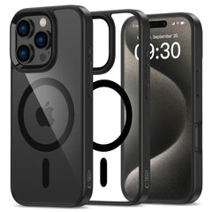 COQUE POUR IPHONE 16 PRO TECH-PROTECT MAGMAT MAGSAFE NOIR/TRANSPARENT