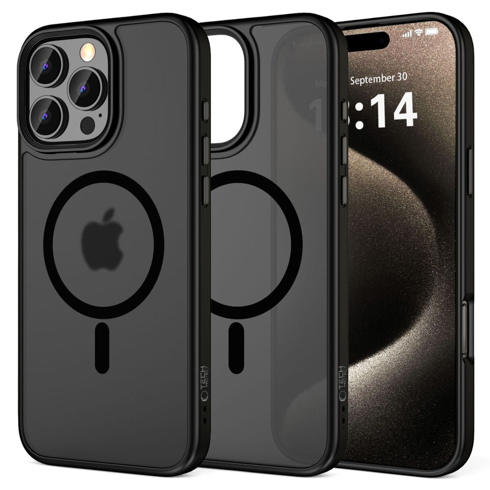 COQUE POUR IPHONE 16 PRO MAX TECH-PROTECT MAGMAT MAGSAFE NOIR MAT