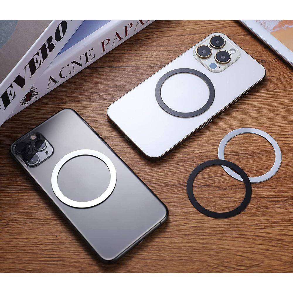 TECH-PROTECT MAGMAT MAGSAFE ANNEAU MAGNÉTIQUE UNIVERSEL NOIR & ARGENT
