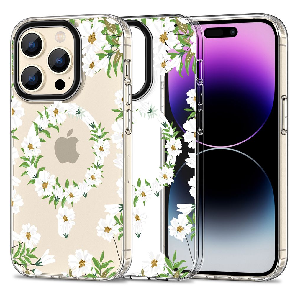 COUVERTURE TECH-PROTECT MAGMOOD MAGSAFE IPHONE 15 PRO MAX DAISY BLANCHE