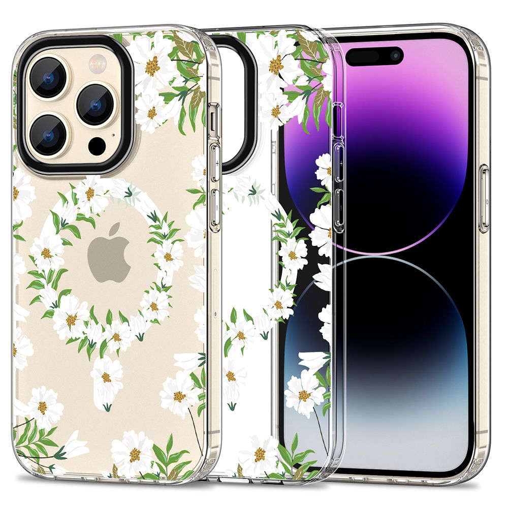 COUVERTURE TECH-PROTECT MAGMOOD MAGSAFE IPHONE 15 PRO DAISY BLANC