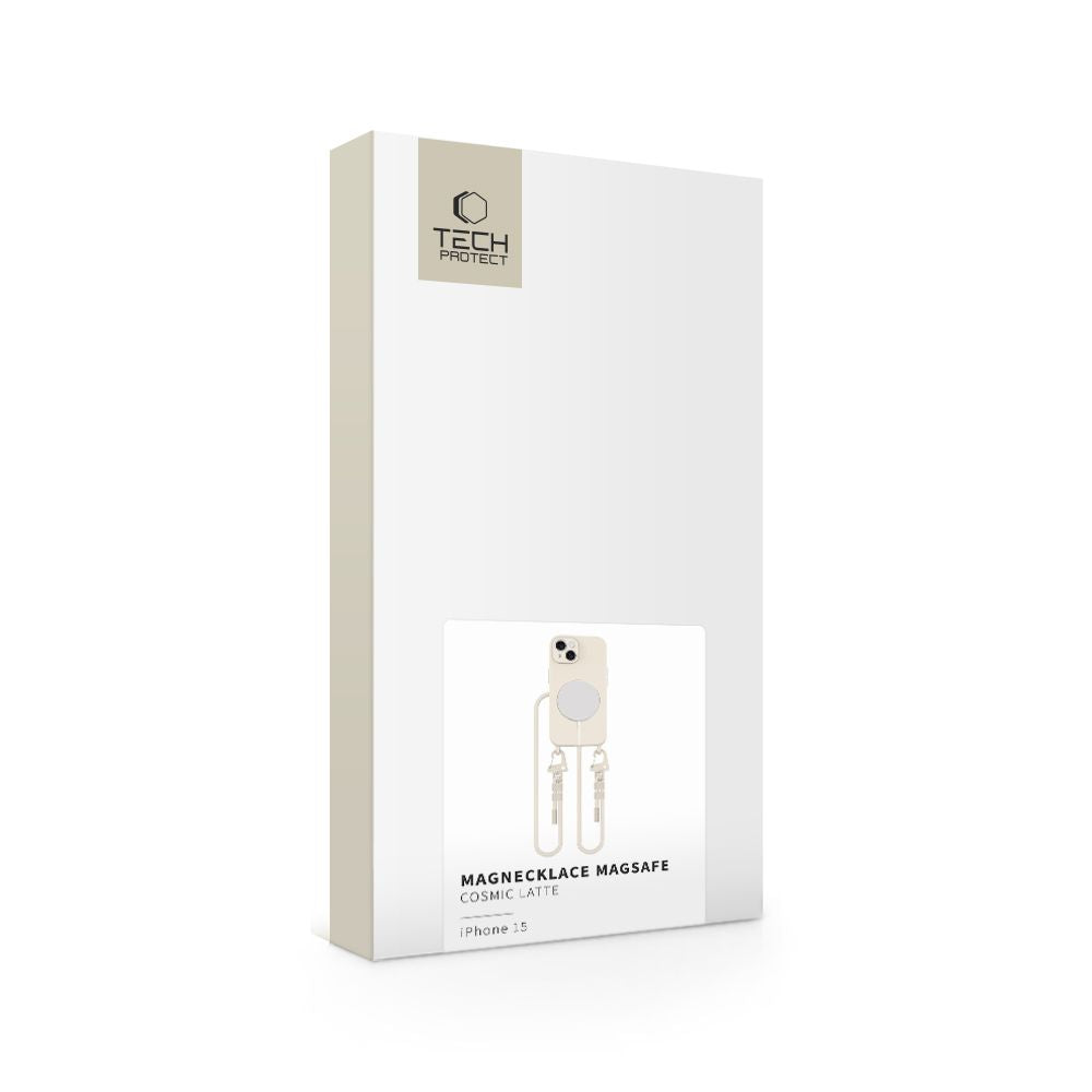 COUVERTURE TECH-PROTECT MAGNECKLACE MAGSAFE IPHONE 15 COSMIC LATTE