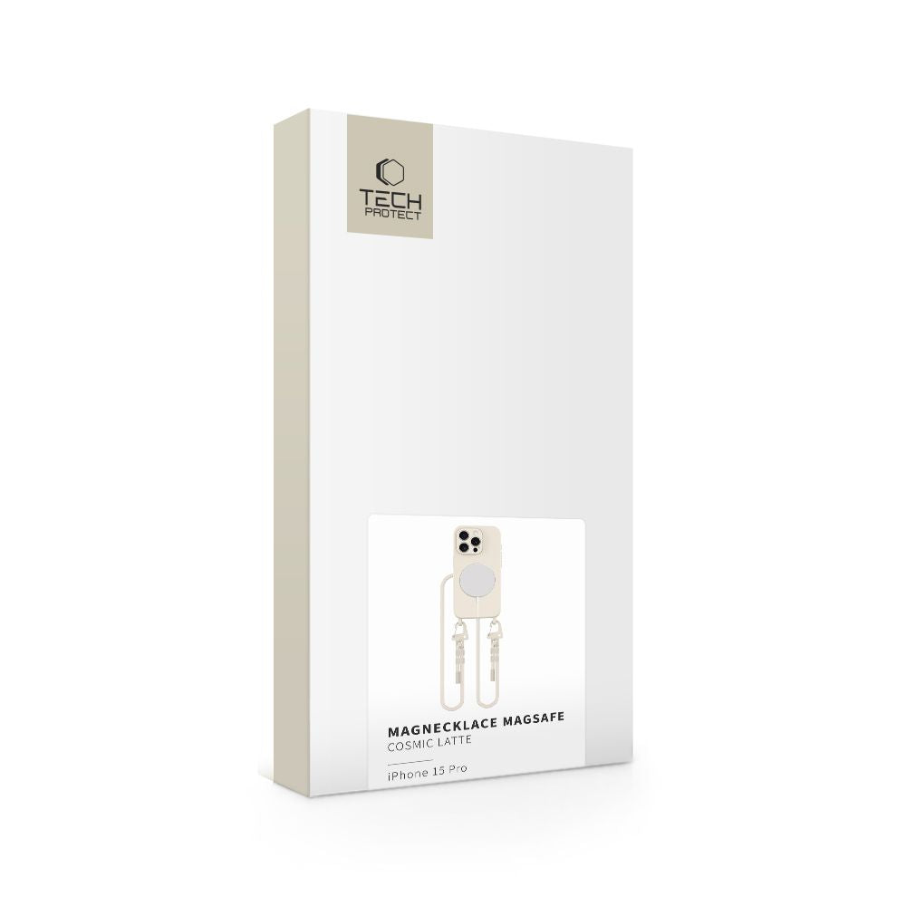 COUVERTURE TECH-PROTECT MAGNECKLACE MAGSAFE IPHONE 15 PRO COSMIC LATTE