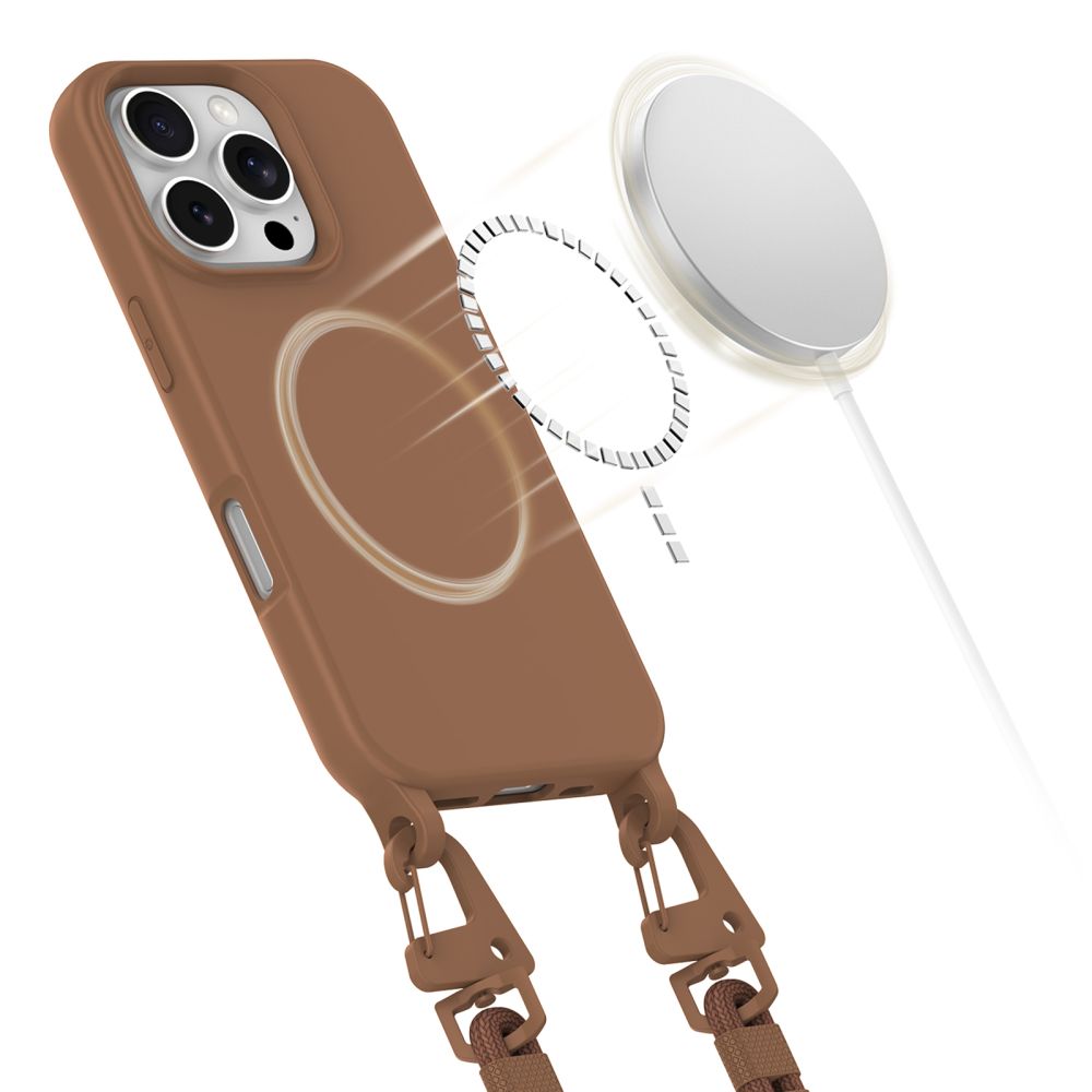COQUE TECH-PROTECT MAGNECKLACE MAGSAFE IPHONE 16 PRO MARRON CHOCOLAT