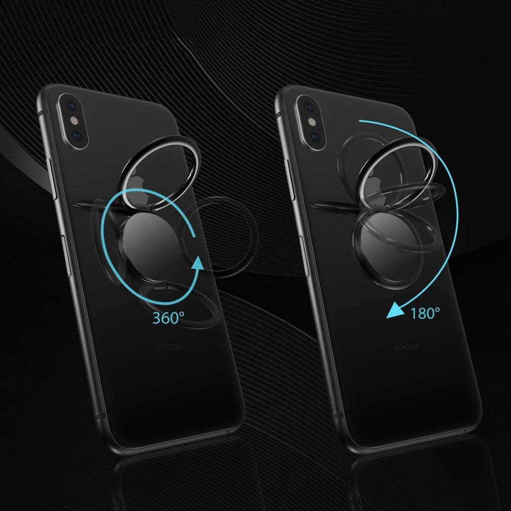 BAGUE MAGNÉTIQUE POUR TÉLÉPHONE NOIRE TECH-PROTECT