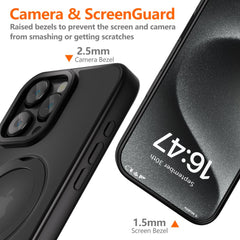 COQUE POUR IPHONE 16 PRO MAX TECH-PROTECT MAGRING MAGSAFE NOIR MAT
