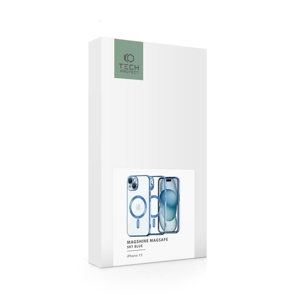 COUVERTURE TECH-PROTECT MAGSHINE MAGSAFE IPHONE 15 BLEU CIEL