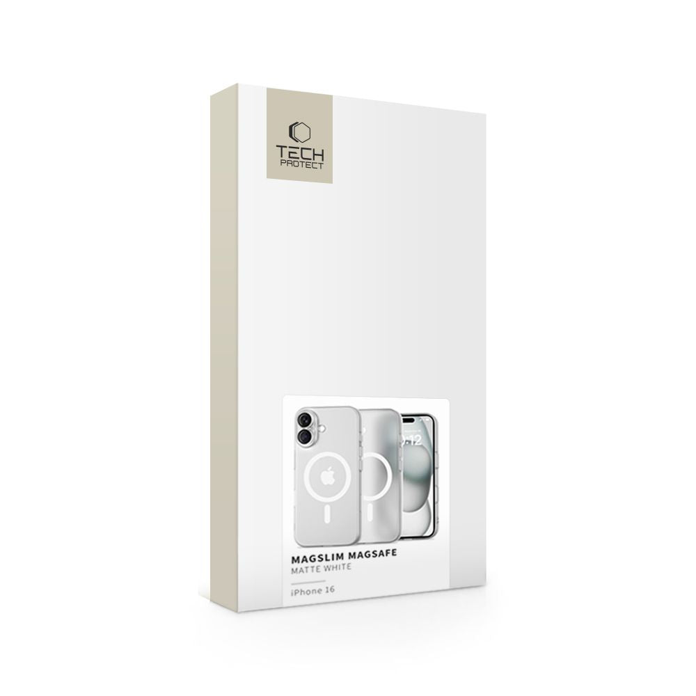 COQUE POUR IPHONE 16 TECH-PROTECT MAGSLIM MAGSAFE MATTE/BLANC