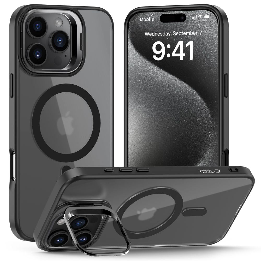 COUVERTURE TECH-PROTECT MAGSTAND MAGSAFE IPHONE 16 PRO NOIR MAT