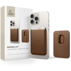 TECH-PROTECT MAGWALLET MAGSAFE PORTE-CARTES MAGNÉTIQUE UNIVERSEL MARRON