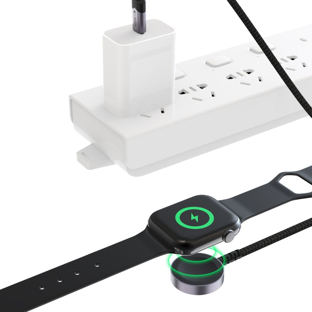 TECH-PROTECT MC01 ULTRABOOST CHARGEUR MAGNÉTIQUE CÂBLE TYPE-C 120CM APPLE WATCH NOIR
