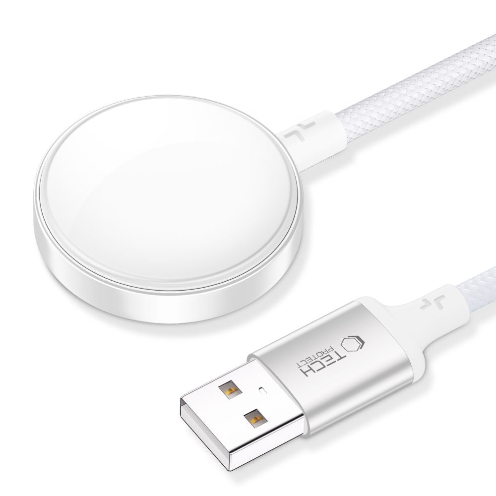 CÂBLE DE CHARGE MAGNÉTIQUE TECH-PROTECT MC02 ULTRABOOST 100CM POUR APPLE WATCH BLANC