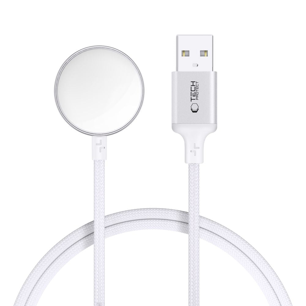 CÂBLE DE CHARGE MAGNÉTIQUE TECH-PROTECT MC02 ULTRABOOST 100CM POUR APPLE WATCH BLANC