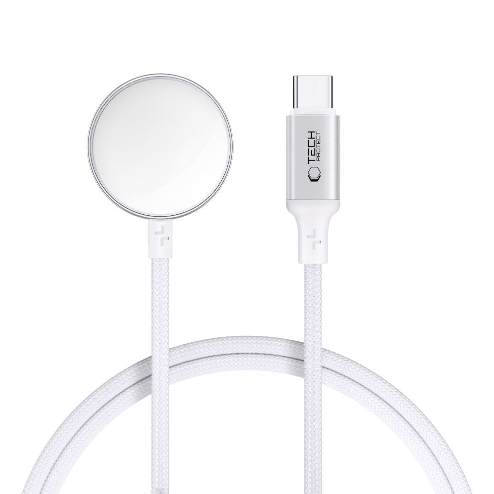 CÂBLE DE CHARGEUR MAGNÉTIQUE TYPE-C TECH-PROTECT MC02 ULTRABOOST 100CM POUR APPLE WATCH BLANC