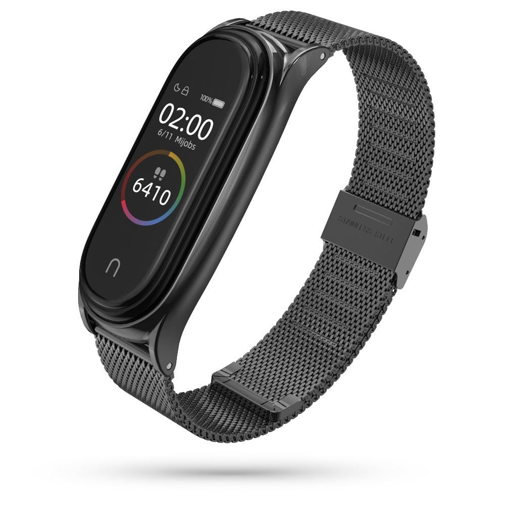 BRACELET POUR XIAOMI MI BAND 5 / 6 / 6 NFC DOOP MILANESE LOOP NOIR