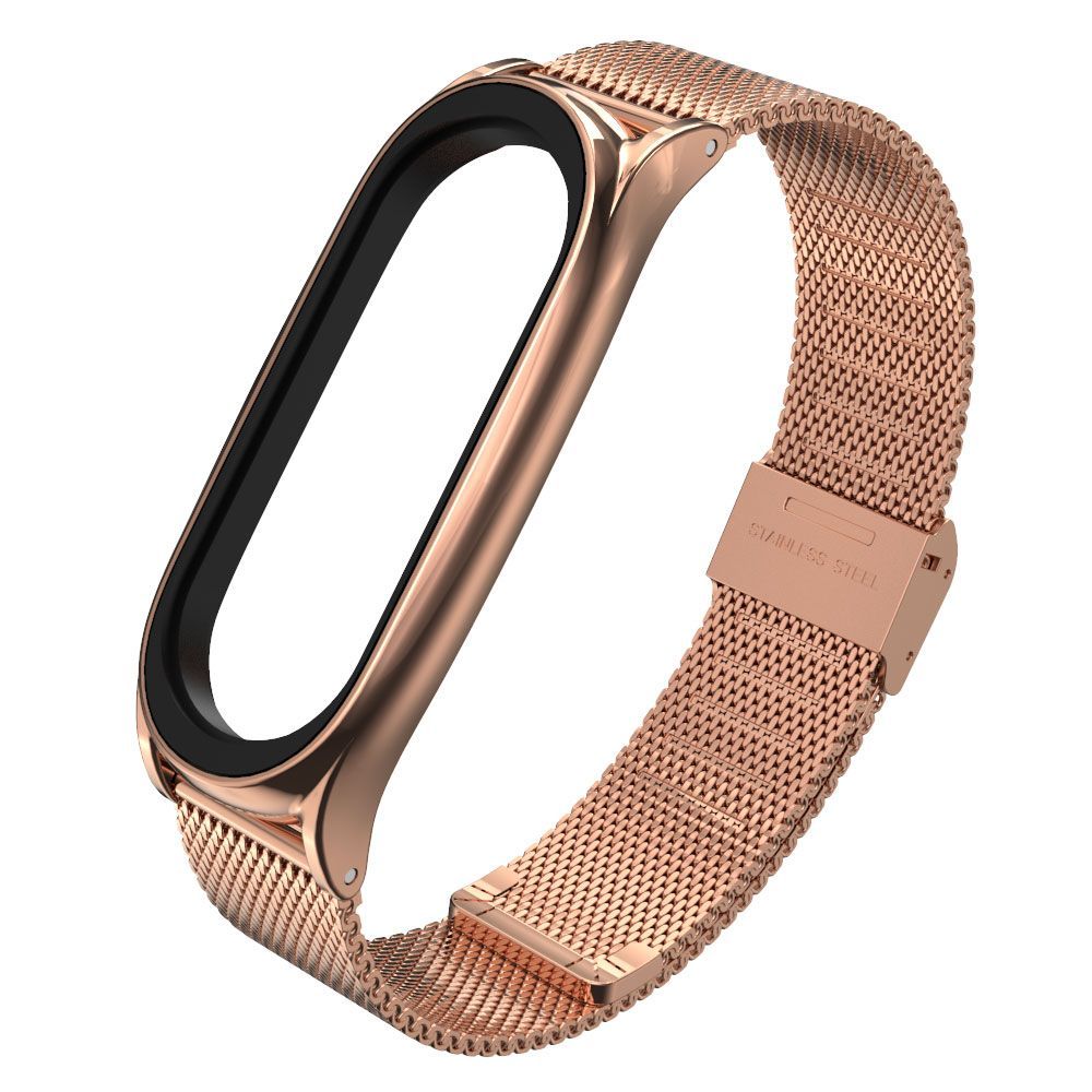 BRACELET POUR XIAOMI MI SMART BAND 5 / 6 / 6 NFC DOOP MILANESE LOOP OR ROSE