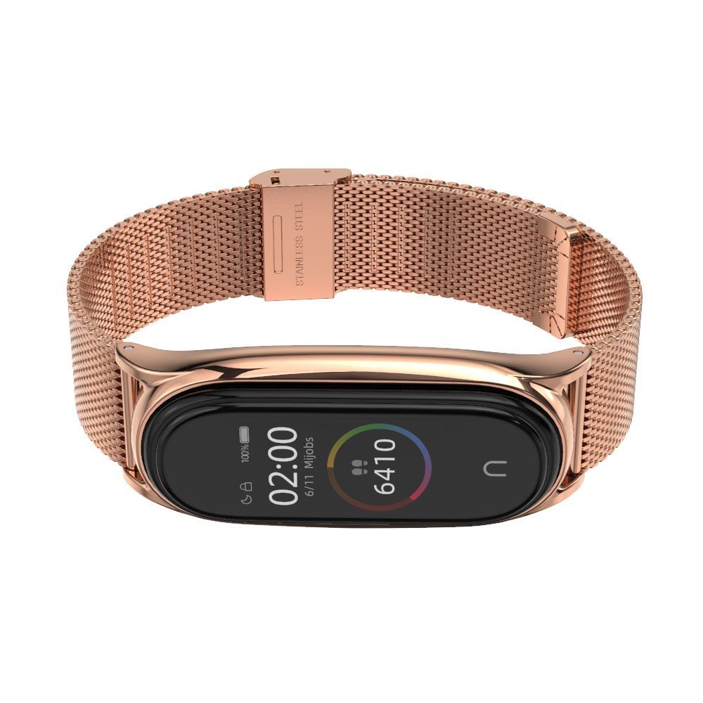 BRACELET POUR XIAOMI MI SMART BAND 5 / 6 / 6 NFC DOOP MILANESE LOOP OR ROSE